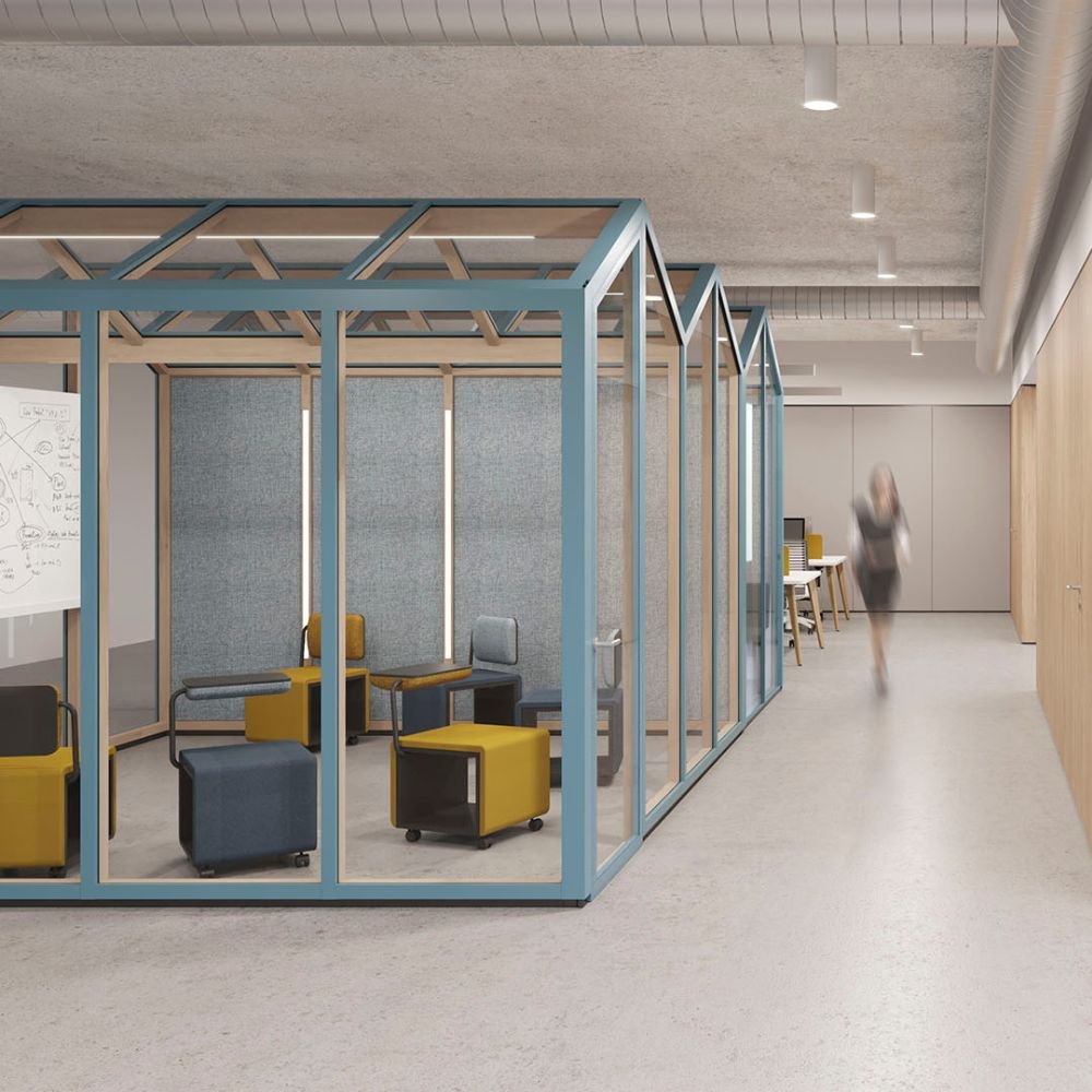 Salle de reunion modulaire autonome pour bureau — vue d ensemble