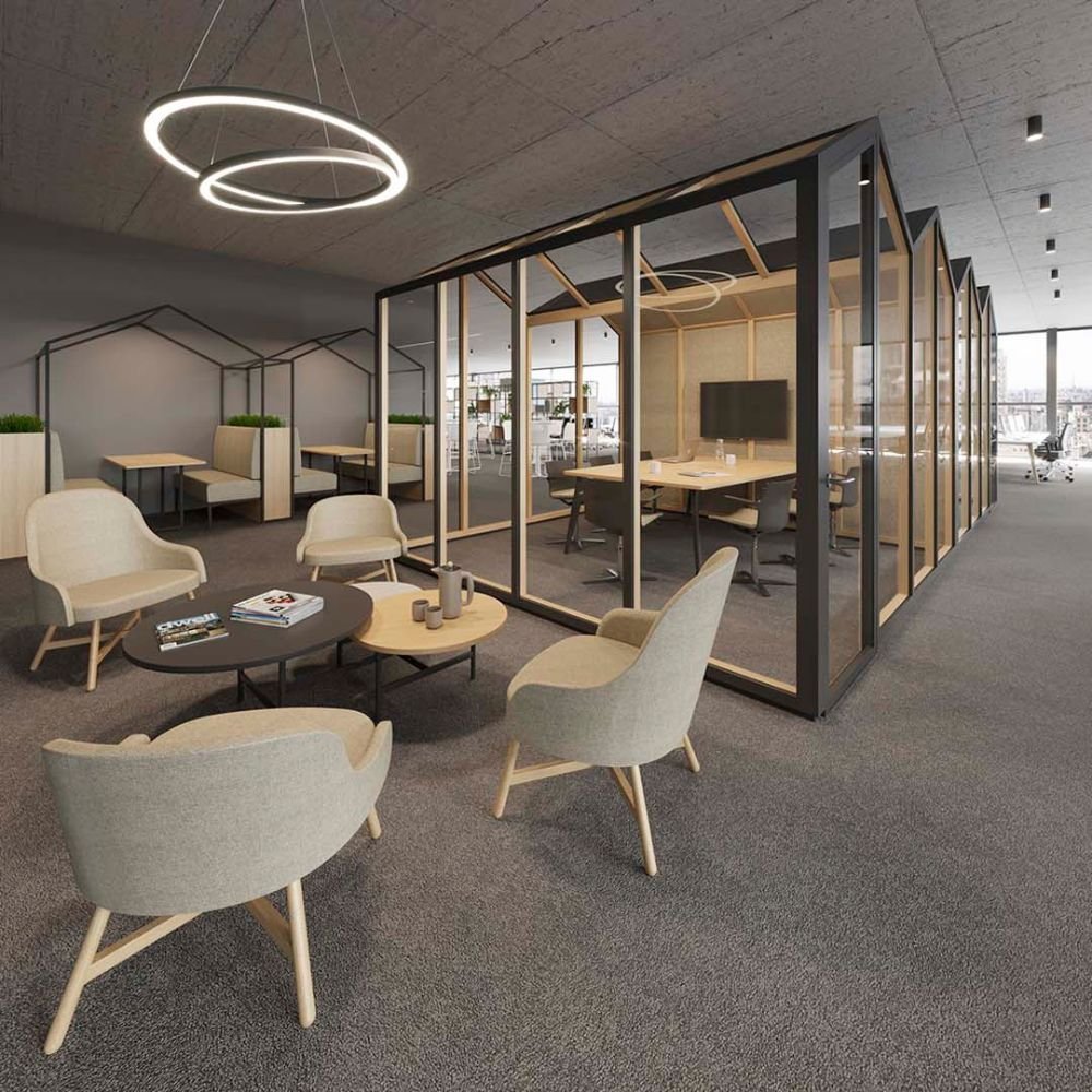 Salle de reunion modulaire autonome — detail d ambiance