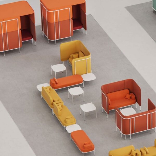 Sofa acoustique Leaf — vue d ensemble parois en laine