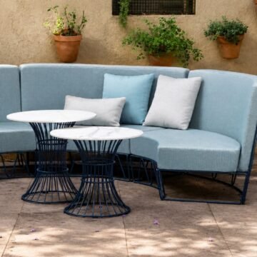 Table basse Bolonia plateau porcelaine salon outdoor design mediterraneen