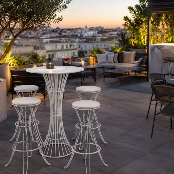 Table haute Bolonia — rooftop standing hotel design mediterraneen Table haute Bolonia — rooftop standing hotel design mediterraneen