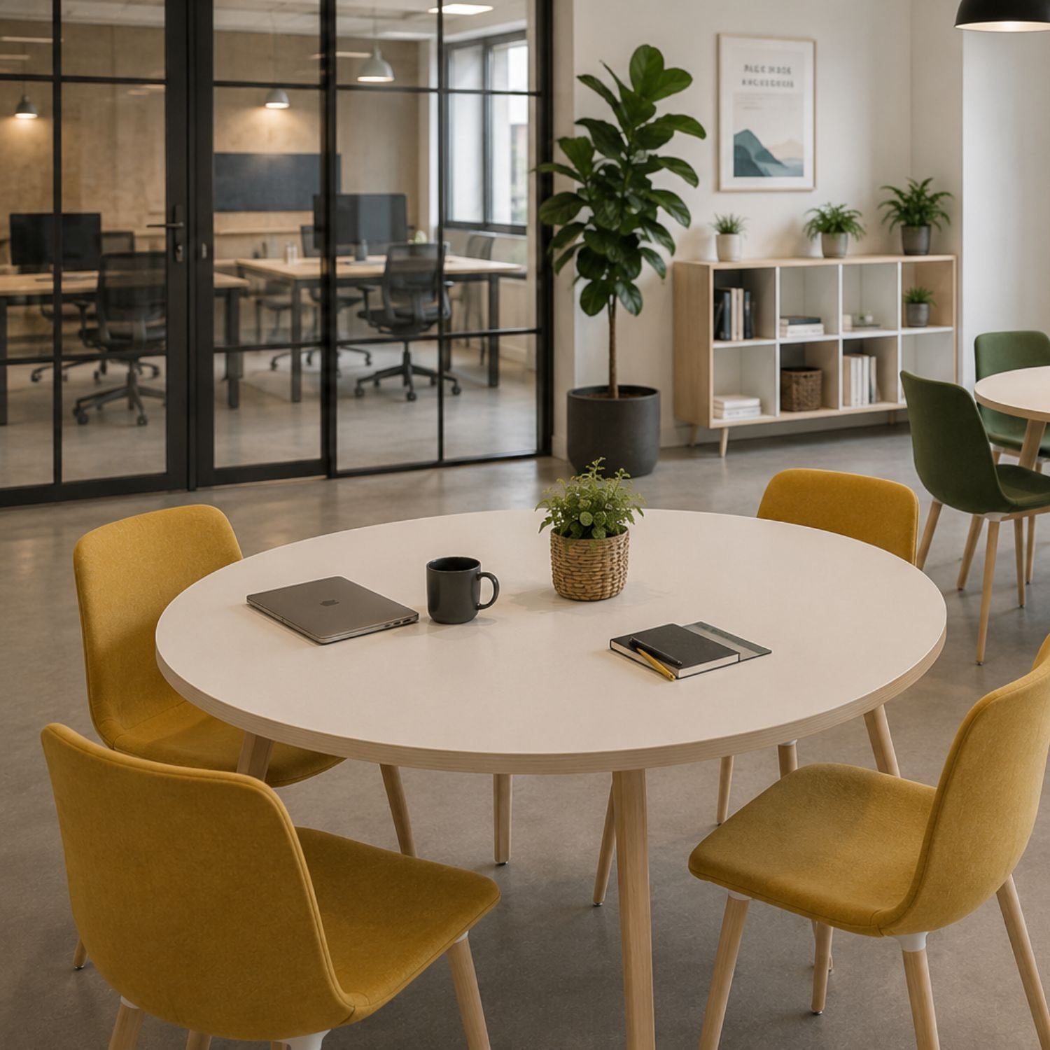 Table ronde 120 cm bois massif Timber ambiance reunion