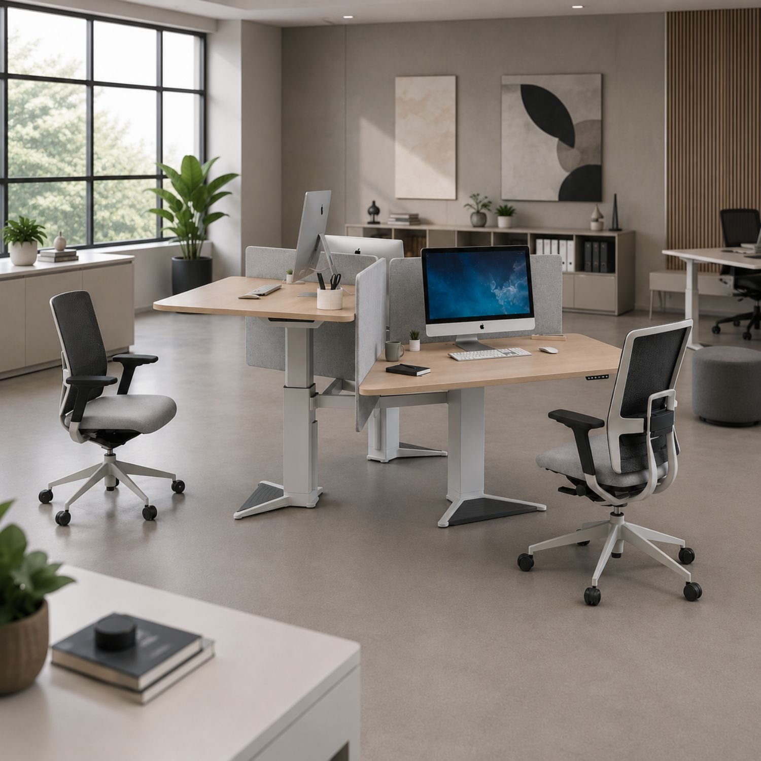 Bureau assis debout 3 personnes Essor 2 Bureau assis debout 3 personnes Essor 2