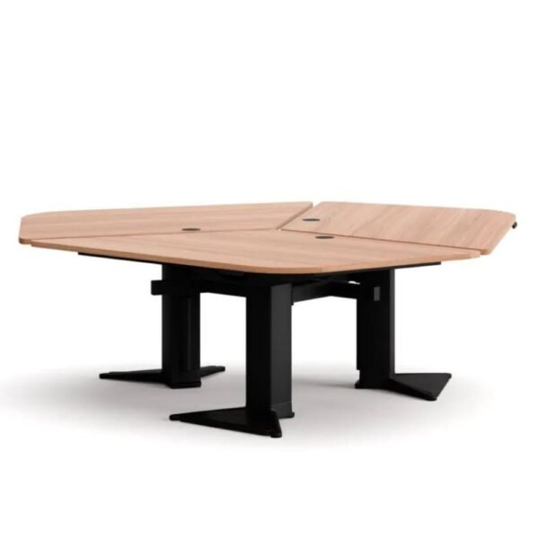 Bureau assis debout 3 personnes Essor — detail des colonnes motorisees Bureau assis debout 3 personnes Essor — detail des colonnes motorisees