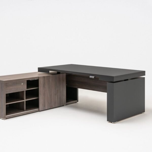 Bureau assis debout de direction Verso en situation — bureau de direction vue de 3 quarts