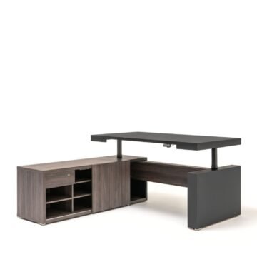 Bureau assis debout de direction avec rangement Verso