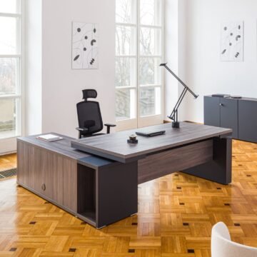 Bureau assis debout de direction avec rangement Verso ambiance