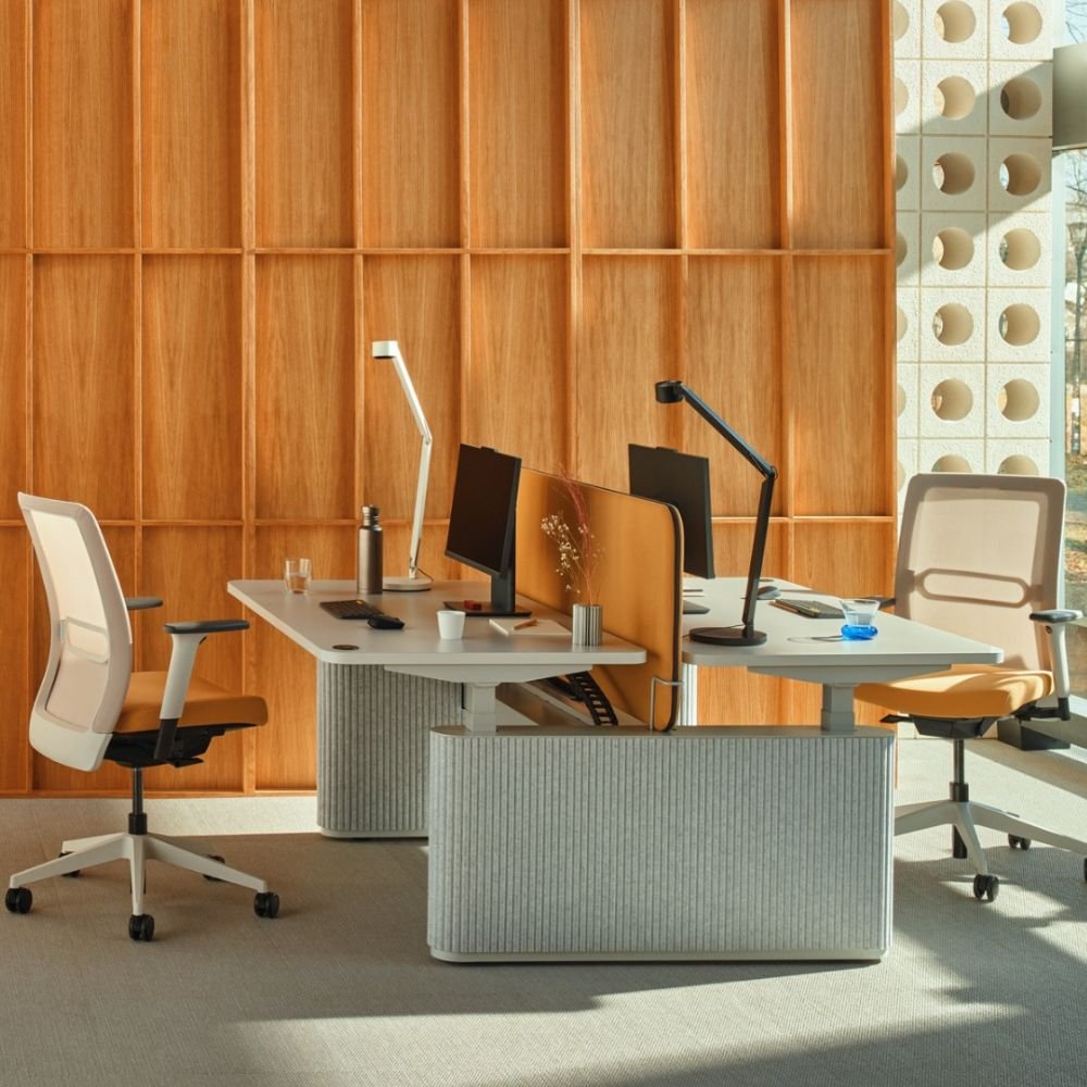 Bureau assis debout design acoustique Elva – open space Bureau assis debout design acoustique Elva – open space