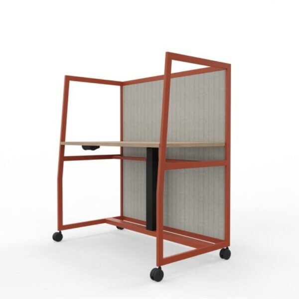 Bureau assis debout motorise a roulettes Wariant avec panneau de separation haut