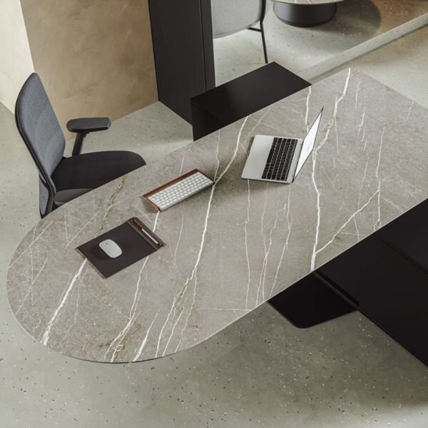 Bureau assis debout noir Altevo — conception et fabrication Bureau assis debout noir Altevo — conception et fabrication