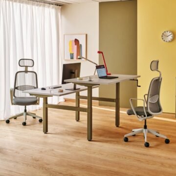Bureau bench assis debout manuel Maneo ambiance