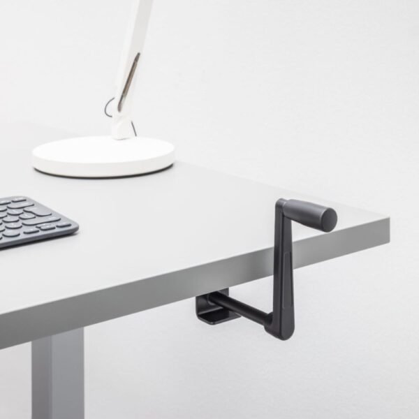 Bureau bench assis debout manuel Maneo — plateau bench vue de detail manivelle Bureau bench assis debout manuel Maneo — plateau bench vue de detail manivelle
