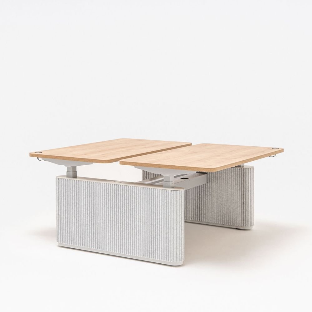 Bureau partage assis debout design acoustique Elva — panneau de commande a memoire de hauteur Bureau partage assis debout design acoustique Elva — panneau de commande a memoire de hauteur