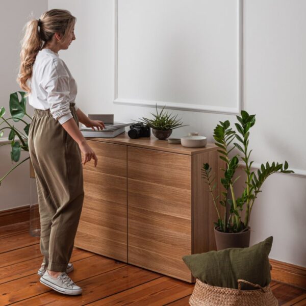 Bureau rabattable assis debout Home Office — meuble ferme integre a la piece Bureau rabattable assis debout Home Office — meuble ferme integre a la piece