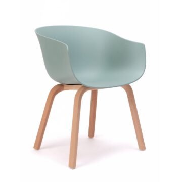 Chaise coque plastique design Bai bois