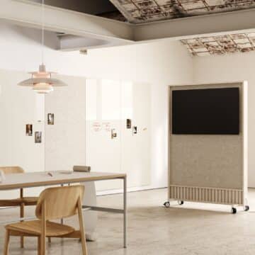 Claustra acoustique bois mobile Dynamic ecran ambiance