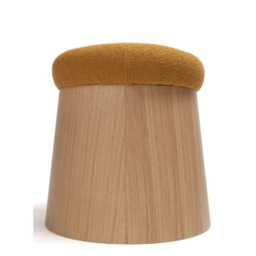 Fauteuil bois bouclette 1 place Ginger moutarde