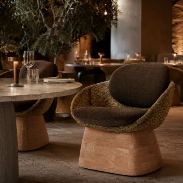 Fauteuil restaurant design Cross pietement design ambiance