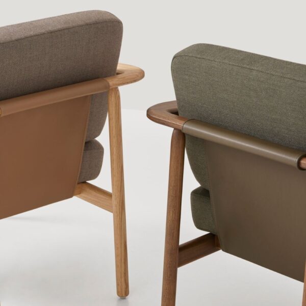 Fauteuil scandinave cuir Wudi conception et fabrication