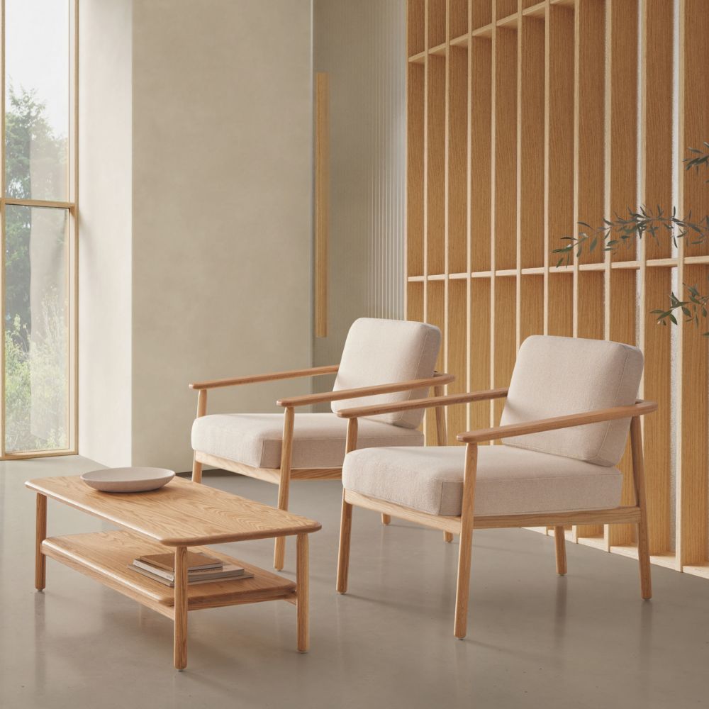 Fauteuil scandinave cuir Wudi espace d attente contemporain