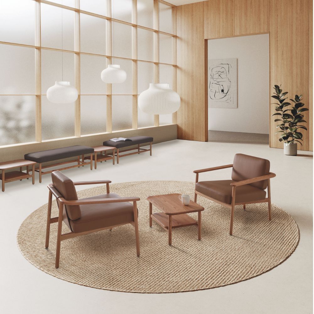 Fauteuil scandinave cuir Wudi lounge d hotel