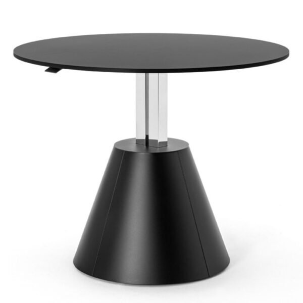 Table ronde de reunion reglable en hauteur Follow Meeting Cone — conception durable et responsable Table ronde de reunion reglable en hauteur Follow Meeting Cone — conception durable et responsable