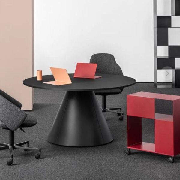 Table ronde de reunion reglable en hauteur Follow Meeting Cone — reunion en espace de travail Table ronde de reunion reglable en hauteur Follow Meeting Cone — reunion en espace de travail