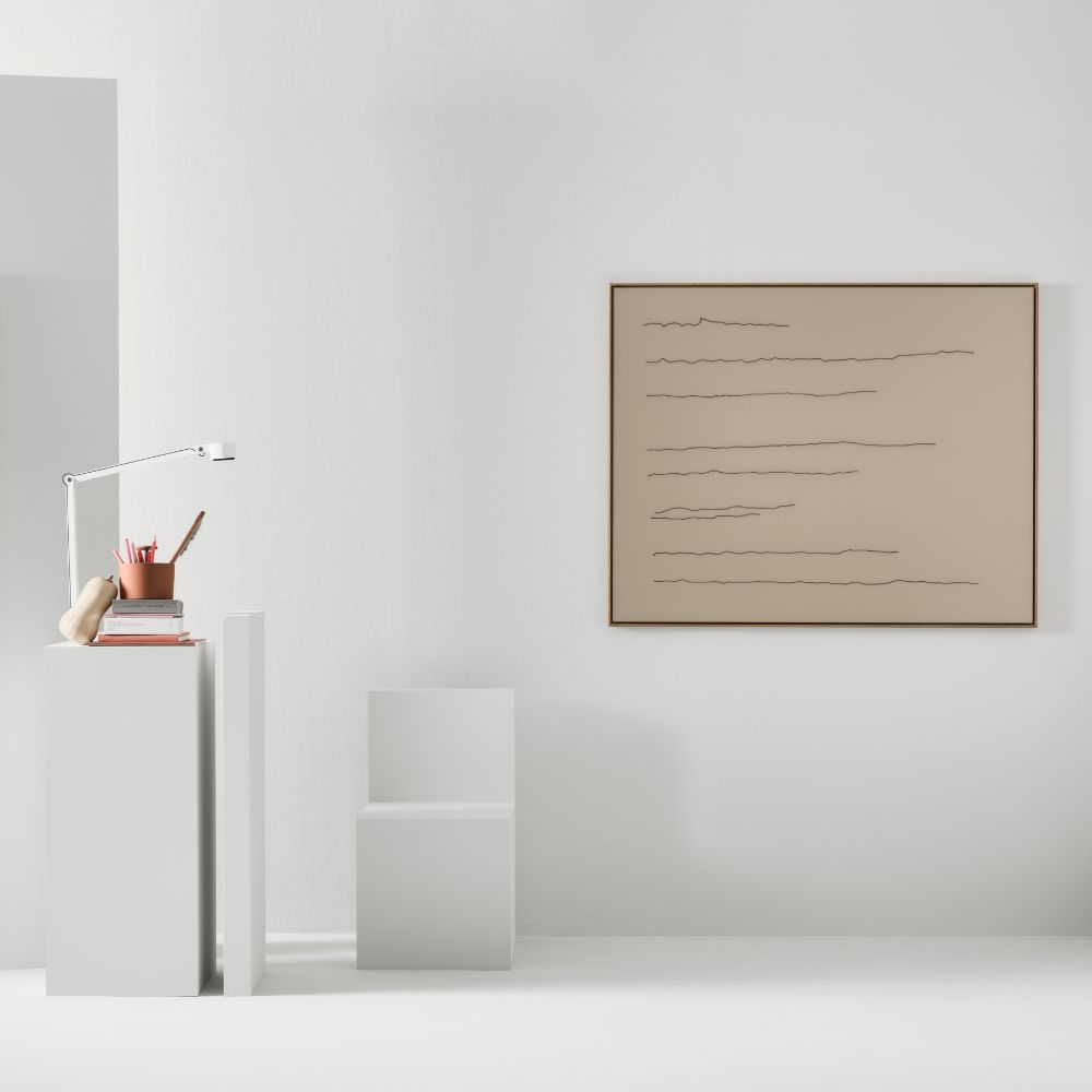 Tableau en verre Area — coloris dans un espace d accueil