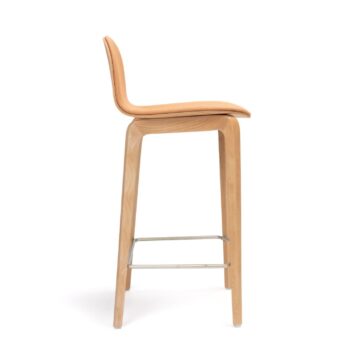 Tabouret de bar 4 pieds avec dossier BOB profil