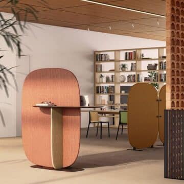 Cloison acoustique de bureau Noray avec table