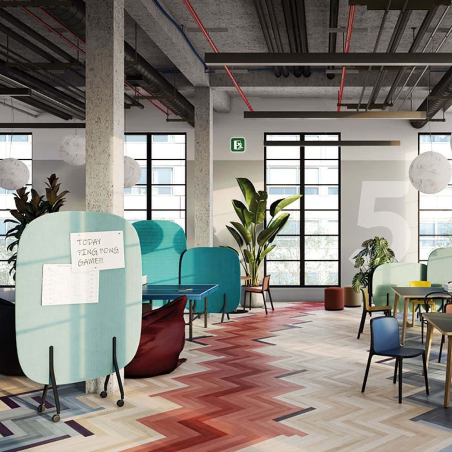 Cloison acoustique mobile Noray ambiance coworking
