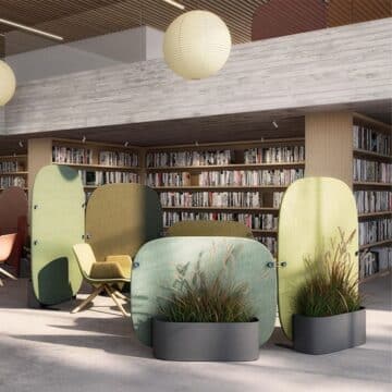 Cloison acoustique vegetalisee Noray mediatheque
