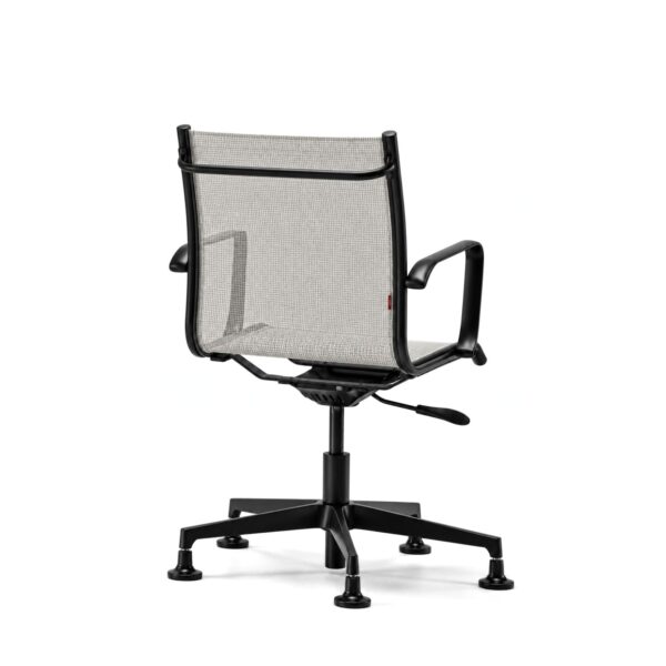 Fauteuil de direction design Aura Mesh resille beige structure noire Fauteuil de direction design Aura Mesh résille beige structure noire