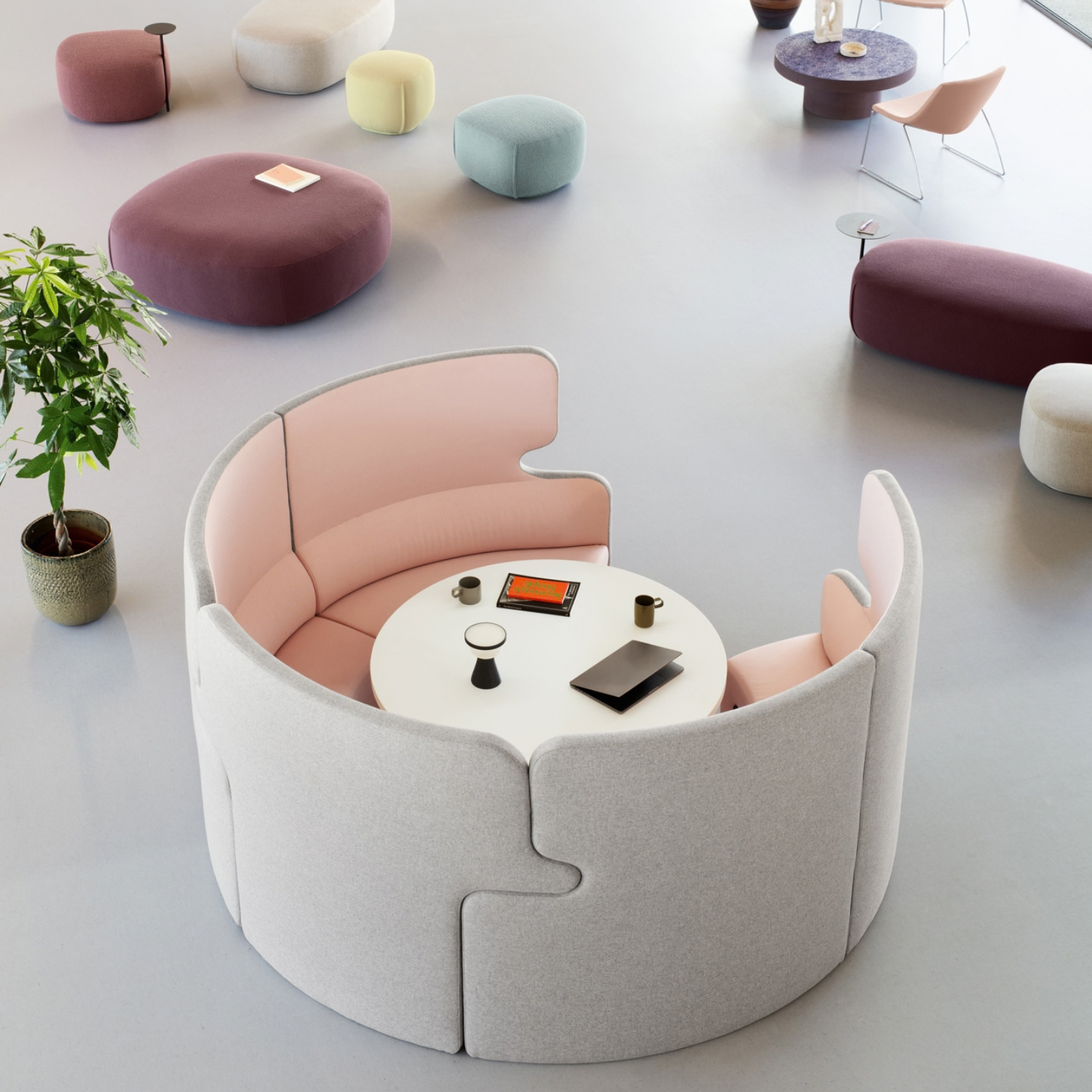 Alcove acoustique ronde People Talk Milani espace travail lounge