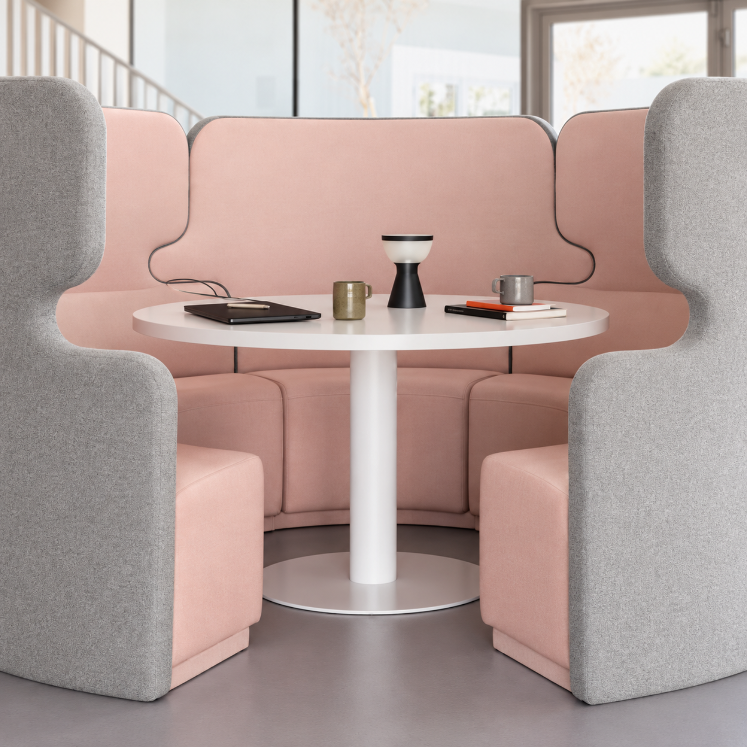 Alcove acoustique ronde People Talk Milani table centrale ronde