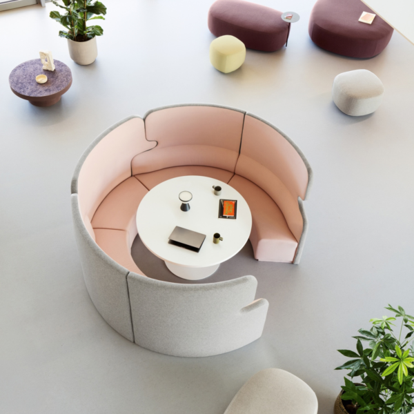 Alcove acoustique ronde People Talk Milani vue de dessus
