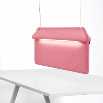 Écran acoustique lumineux de bureau AK 2 De Vorm IDEA&KO rose